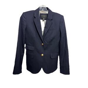 J Crew Schoolboy Wool Blazer Jacket Size 00 Single Breasted Preppy Career Office